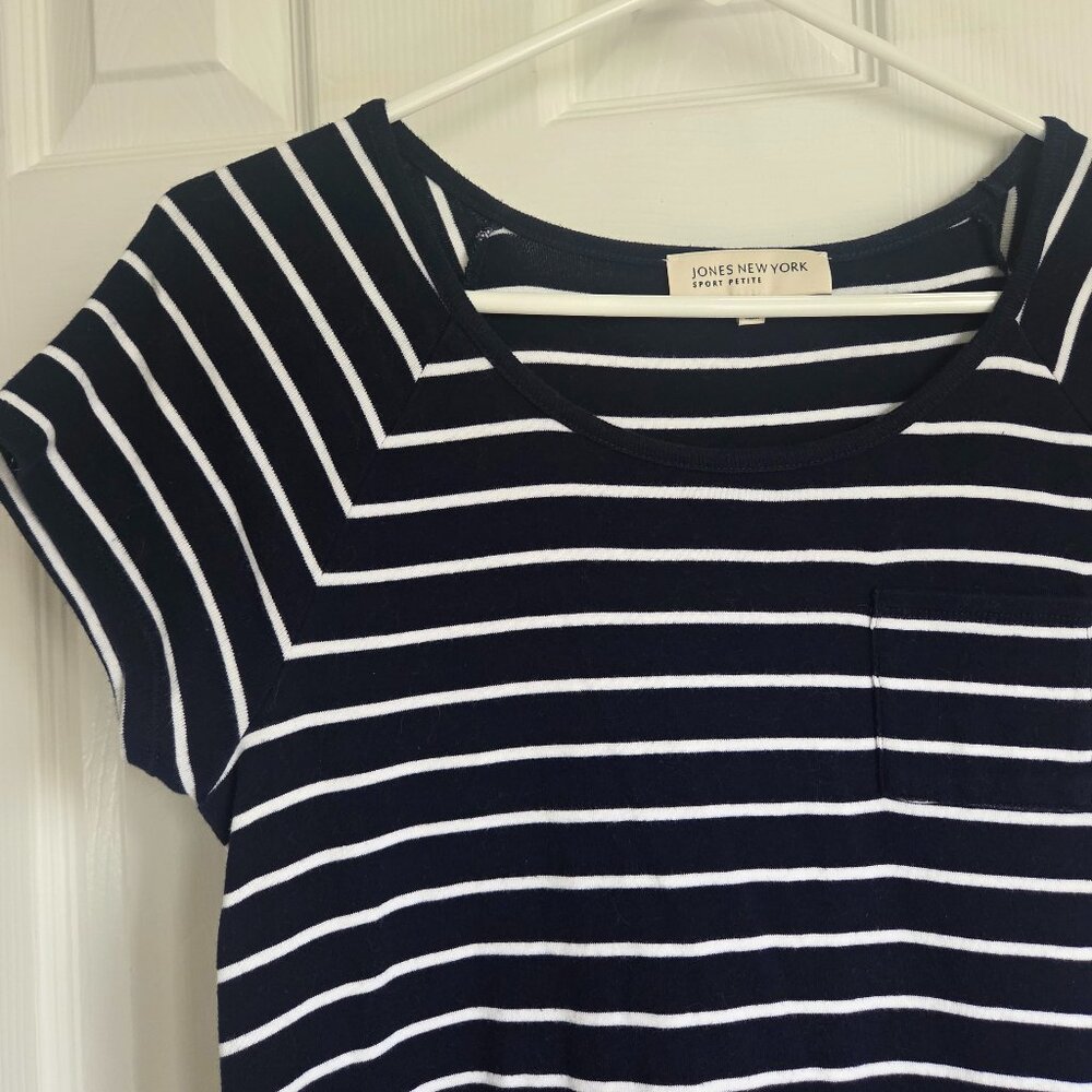 Petite Med Jones NY cap sleeve t-shirt dress